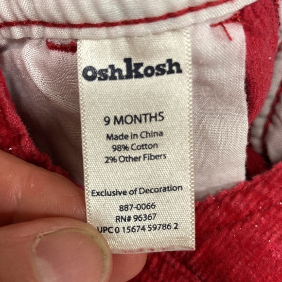 Vintage red sparkle corduroy embroidered flower overalls 9m - Picture 10 of 10